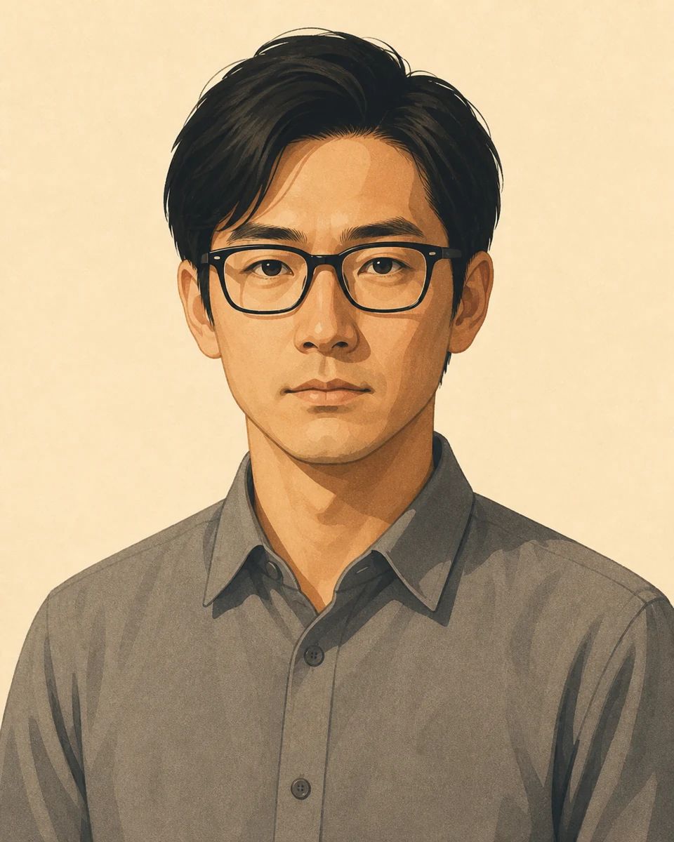 石井 健吾(34歳・東京)の顔。行政書士に受かった。登録して開業の準備中