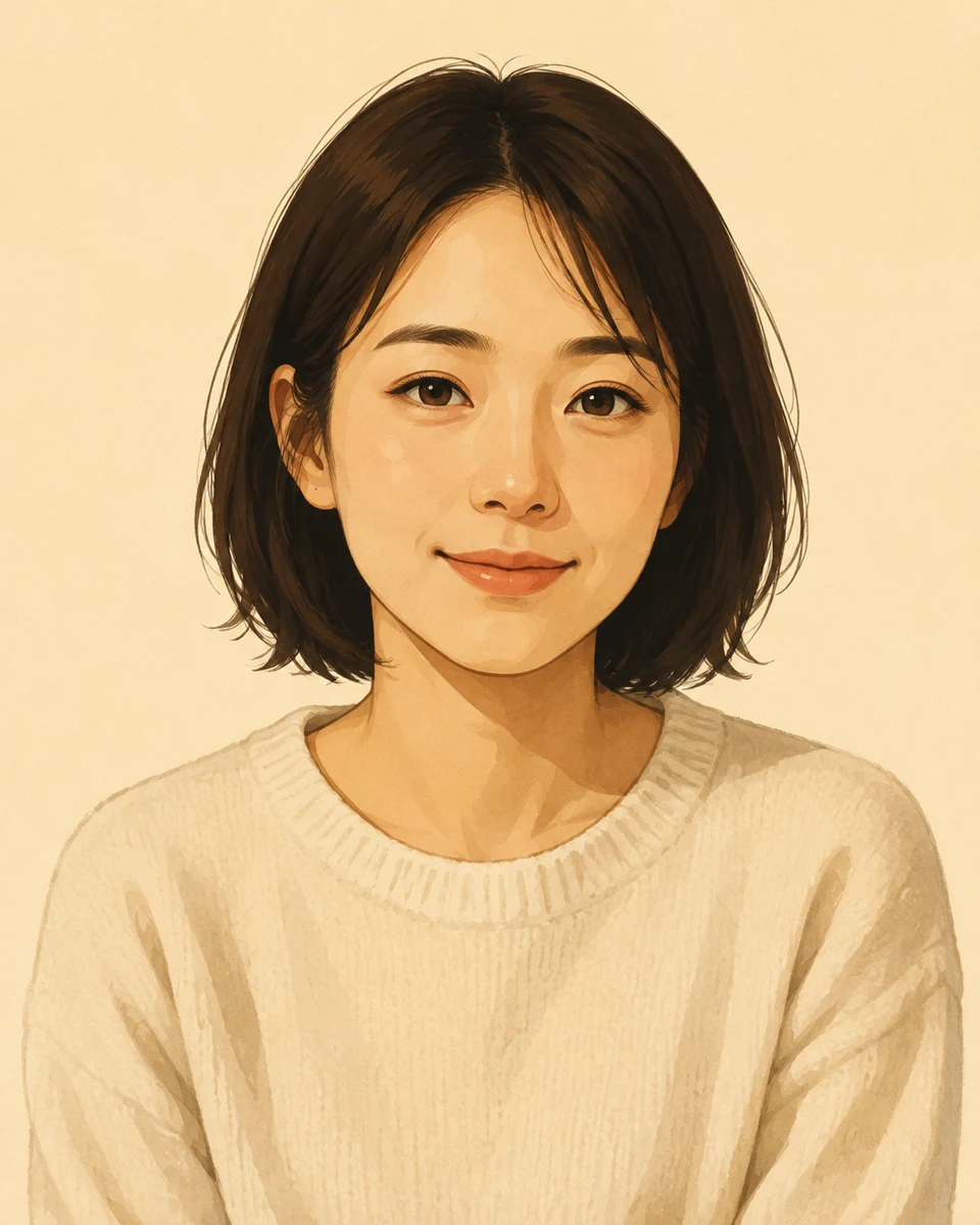 藤本 綾(29歳・京都)の顔。銀行員。育休中に行政書士を狙う